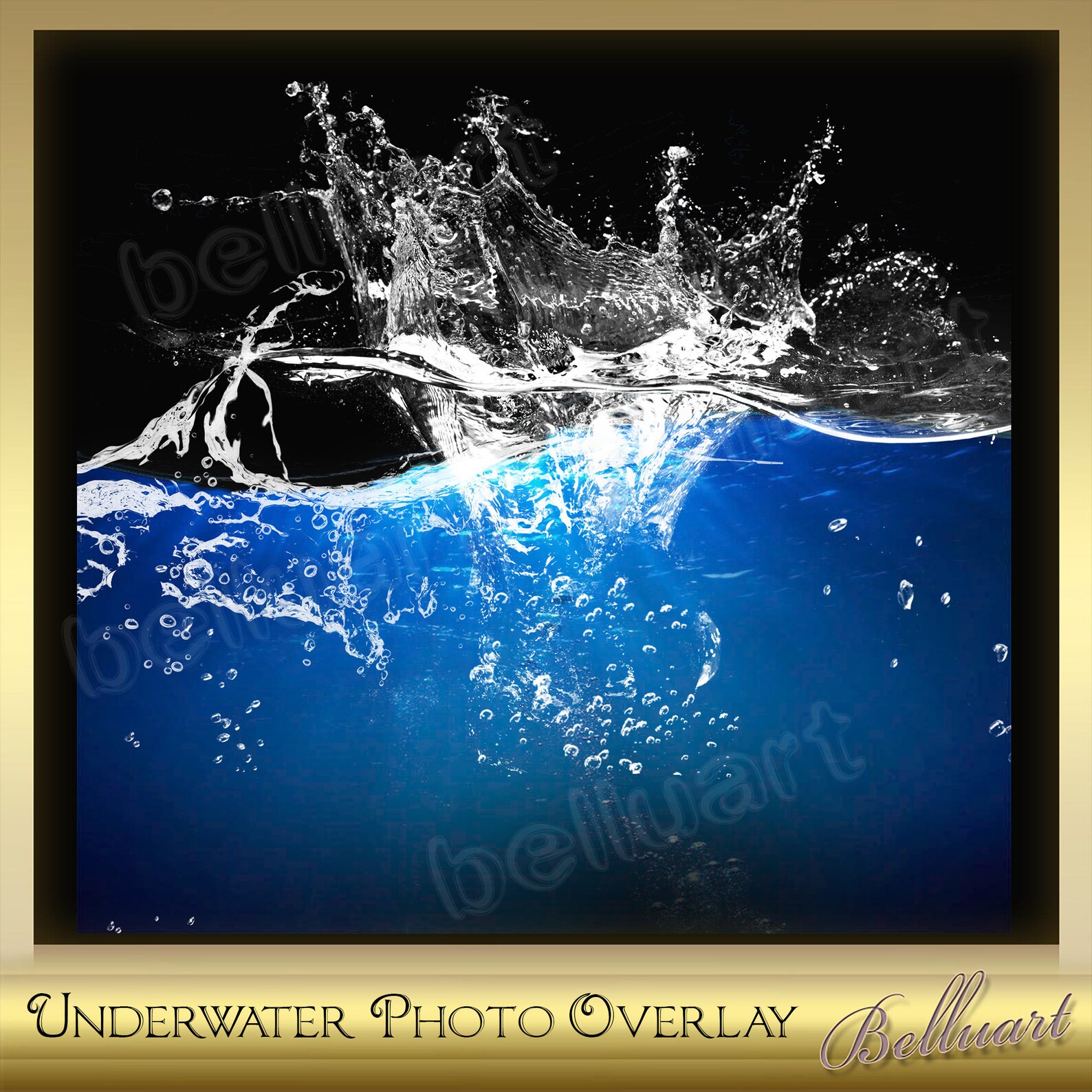 Underwater Photo Overlays Flowing Water Splashes Ocean Etsy