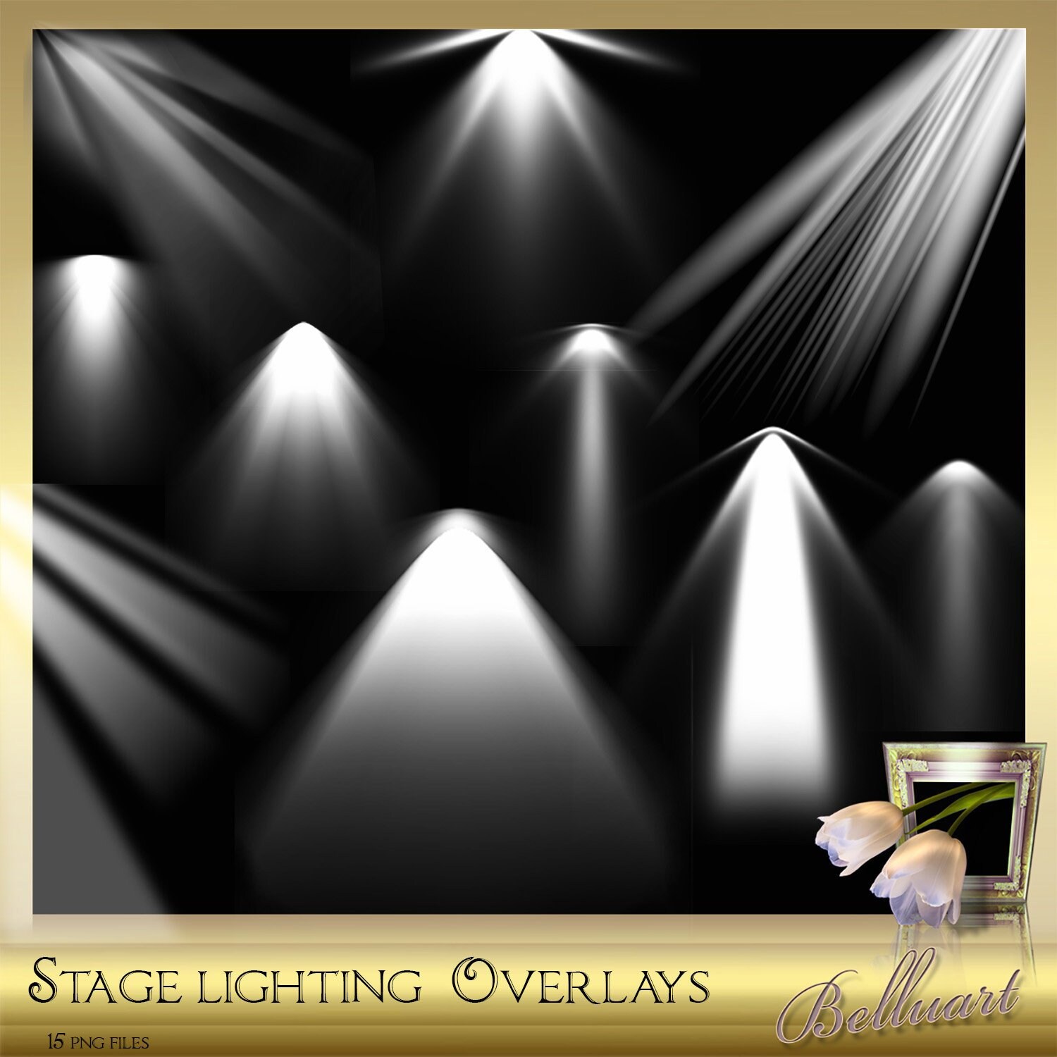 15 Stage Lighting Overlays Vol 1 Spotlight Overlays Light Etsy UK