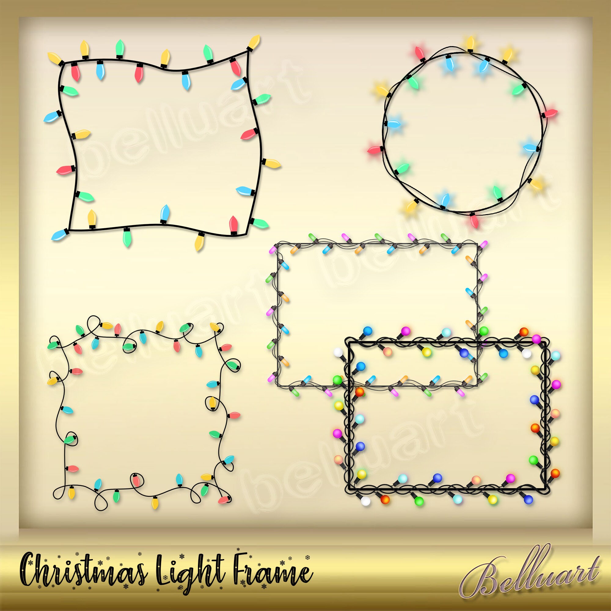 Christmas Light Frame Christmas Light Effect Christmas Etsy UK