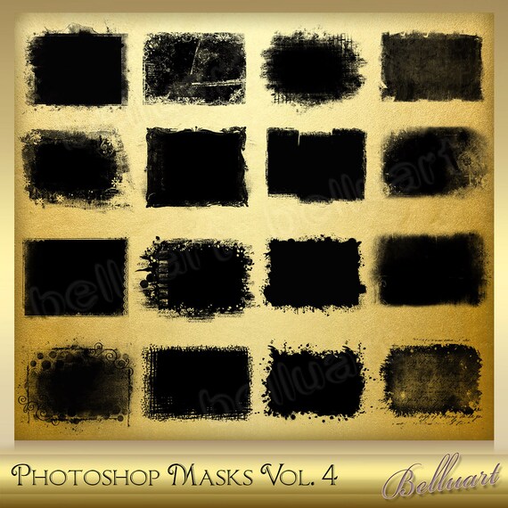 16 Masks Vol. 4 Clipping Masks Grunge Etsy