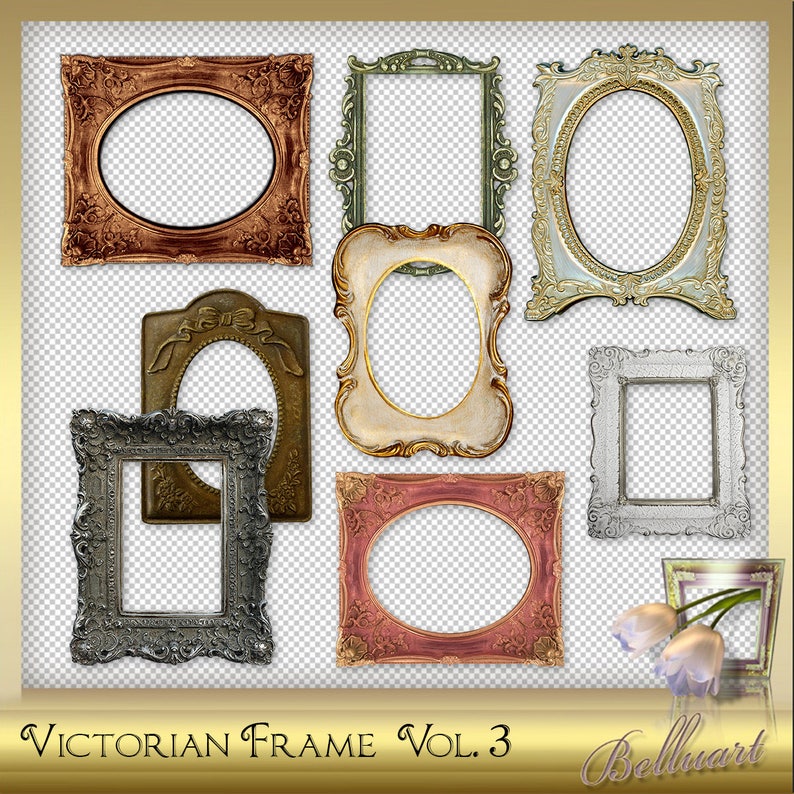 8 VICTORIAN Frames Vol.3 Vintage Frame Digital Etsy