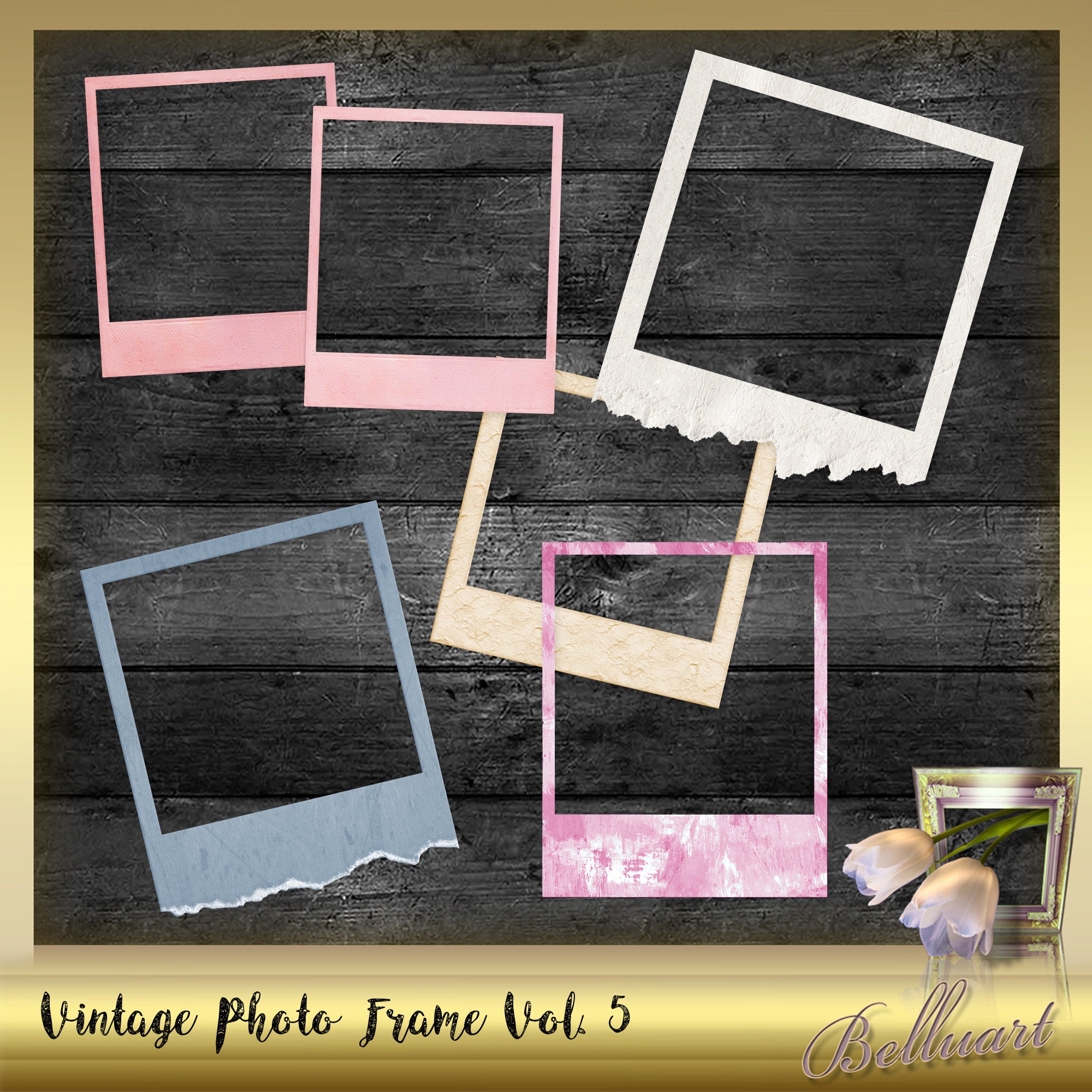 10 VINTAGE Photo Frames Vol. 5 Vintage Frame Etsy
