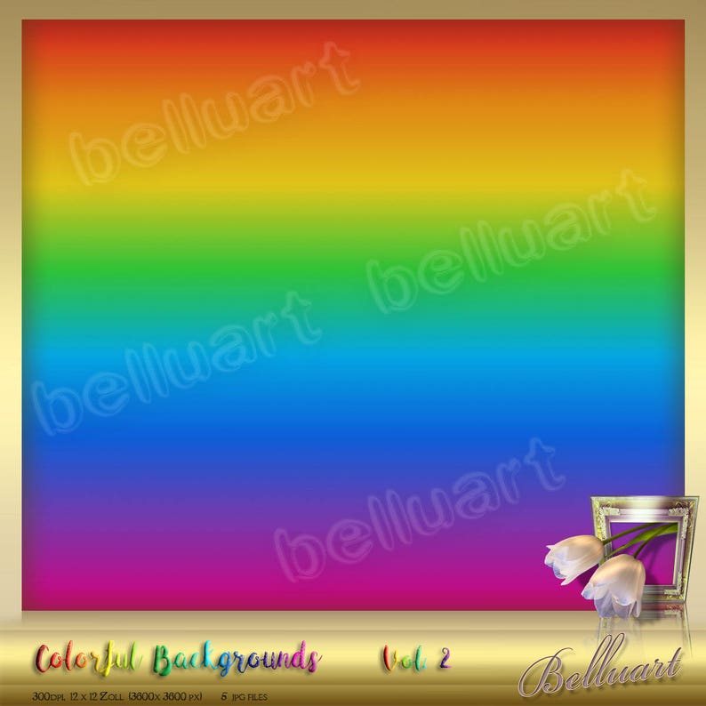 12 x 12 instant download Rainbow Digital Paper Ombre Colorful background Rainbow backdrop 5 Colorful digital Backgrounds Vol 2