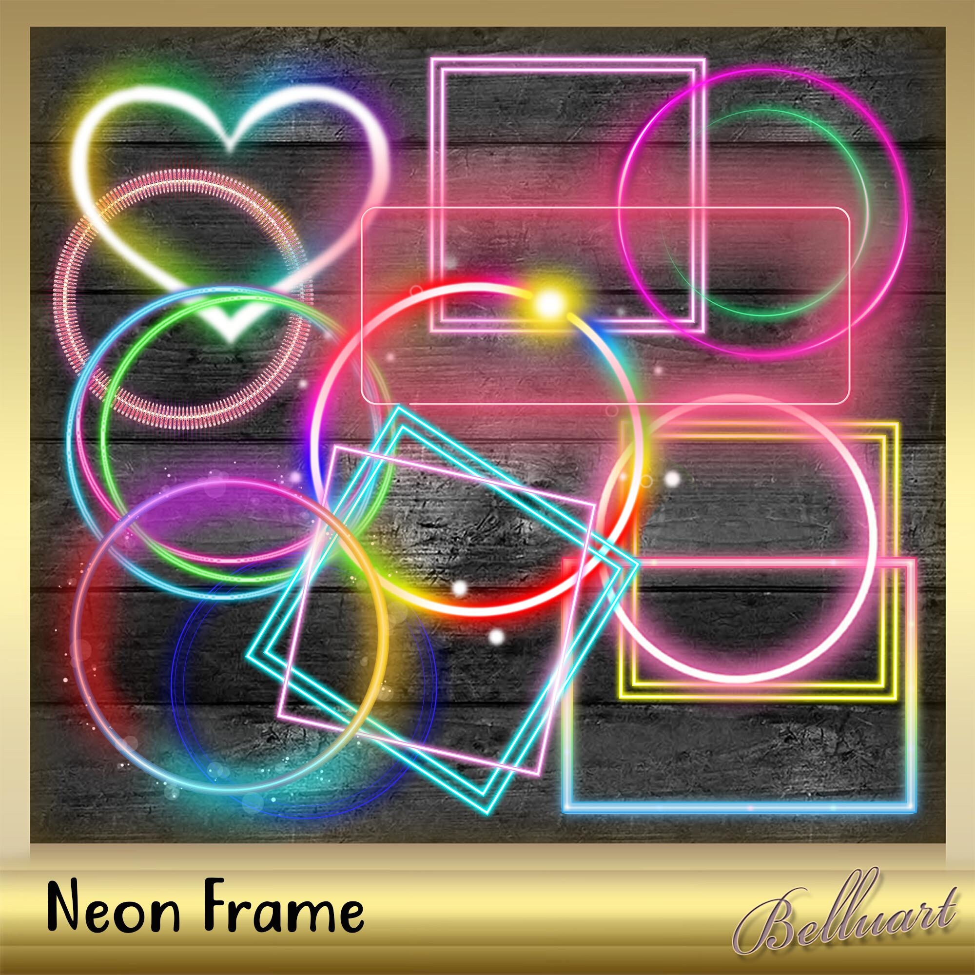 12 Neon Frames Neon Frame Light Frame Neon Effects Etsy UK