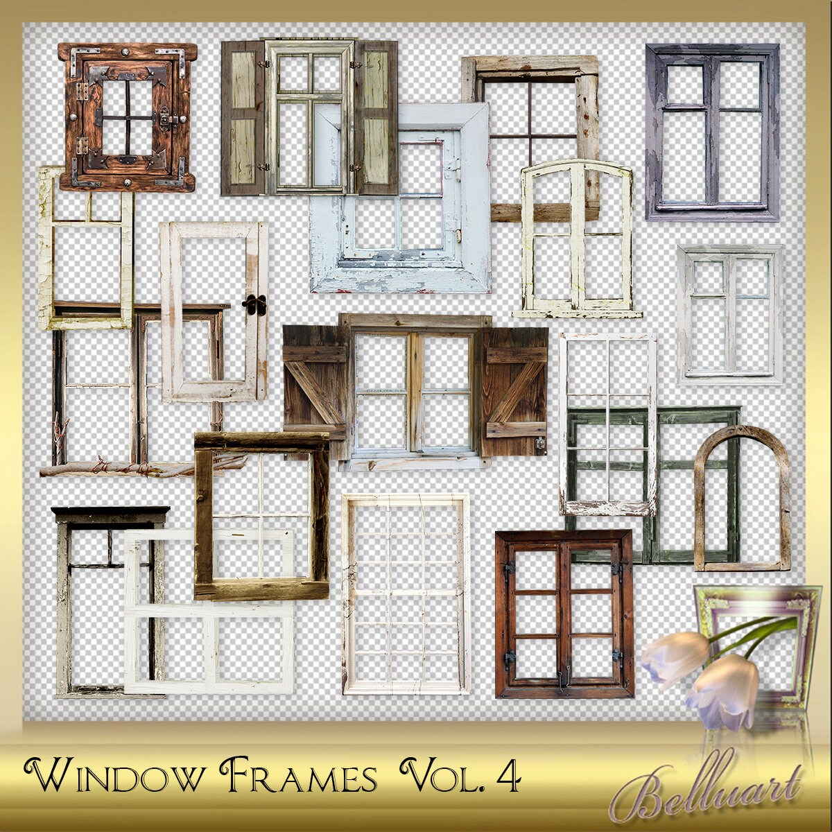 20 Digital Window Frames Vol. 4 Window Photo Frame Etsy