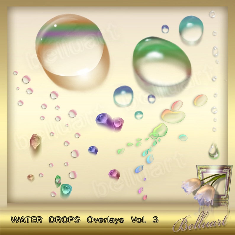 6 Water Drops Overlays Vol. 3 Raindrops overlays Foto Etsy