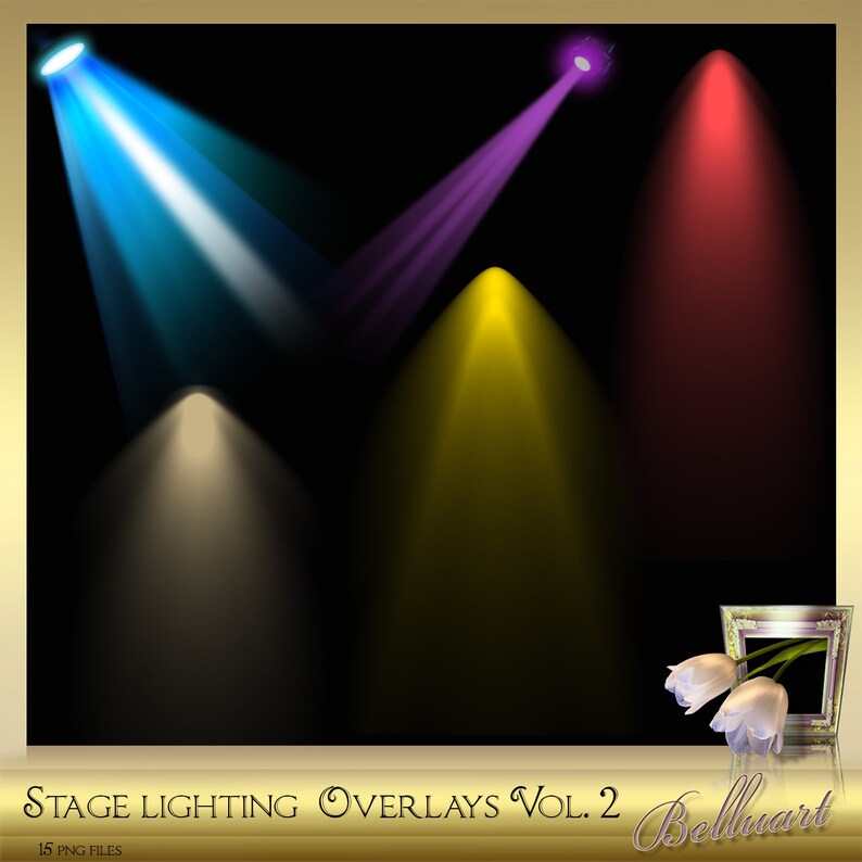15 Stage Lighting Overlays Vol 2 Spotlight Overlays Light Etsy