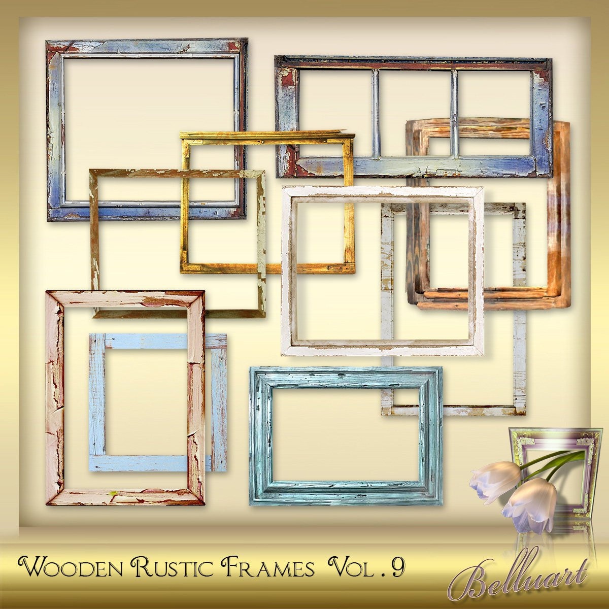 10 Digital Wooden Frames Vol. 9 Wooden Rustic Picture Frames Etsy