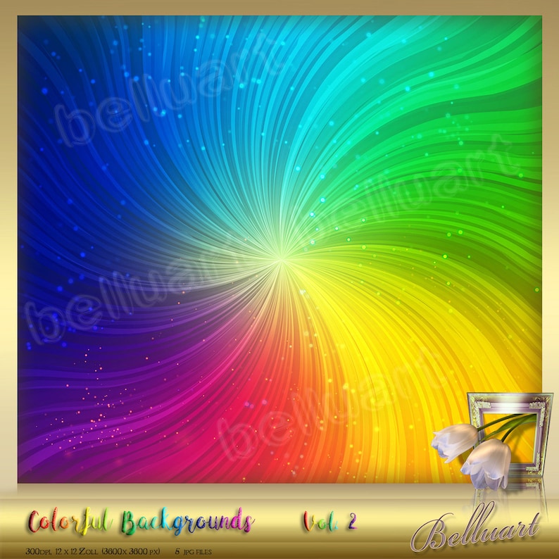 12 x 12 instant download Rainbow Digital Paper Ombre Colorful background Rainbow backdrop 5 Colorful digital Backgrounds Vol 2