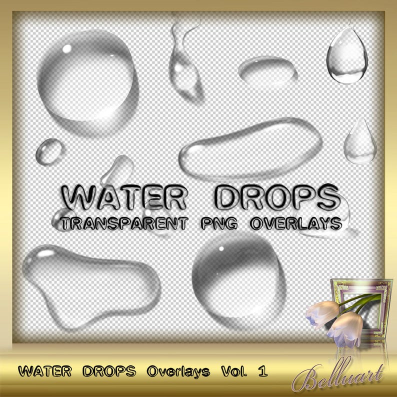 15 Water Drops Overlays Vol. 1 Raindrops Overlays Foto Etsy UK