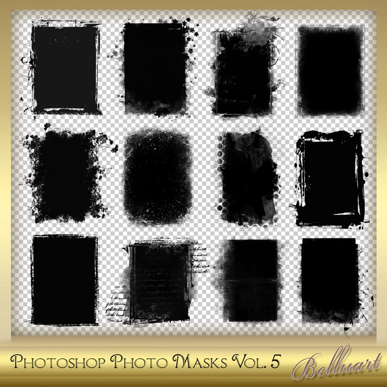 15 Masks Vol. 5 Clipping Masks Grunge Etsy