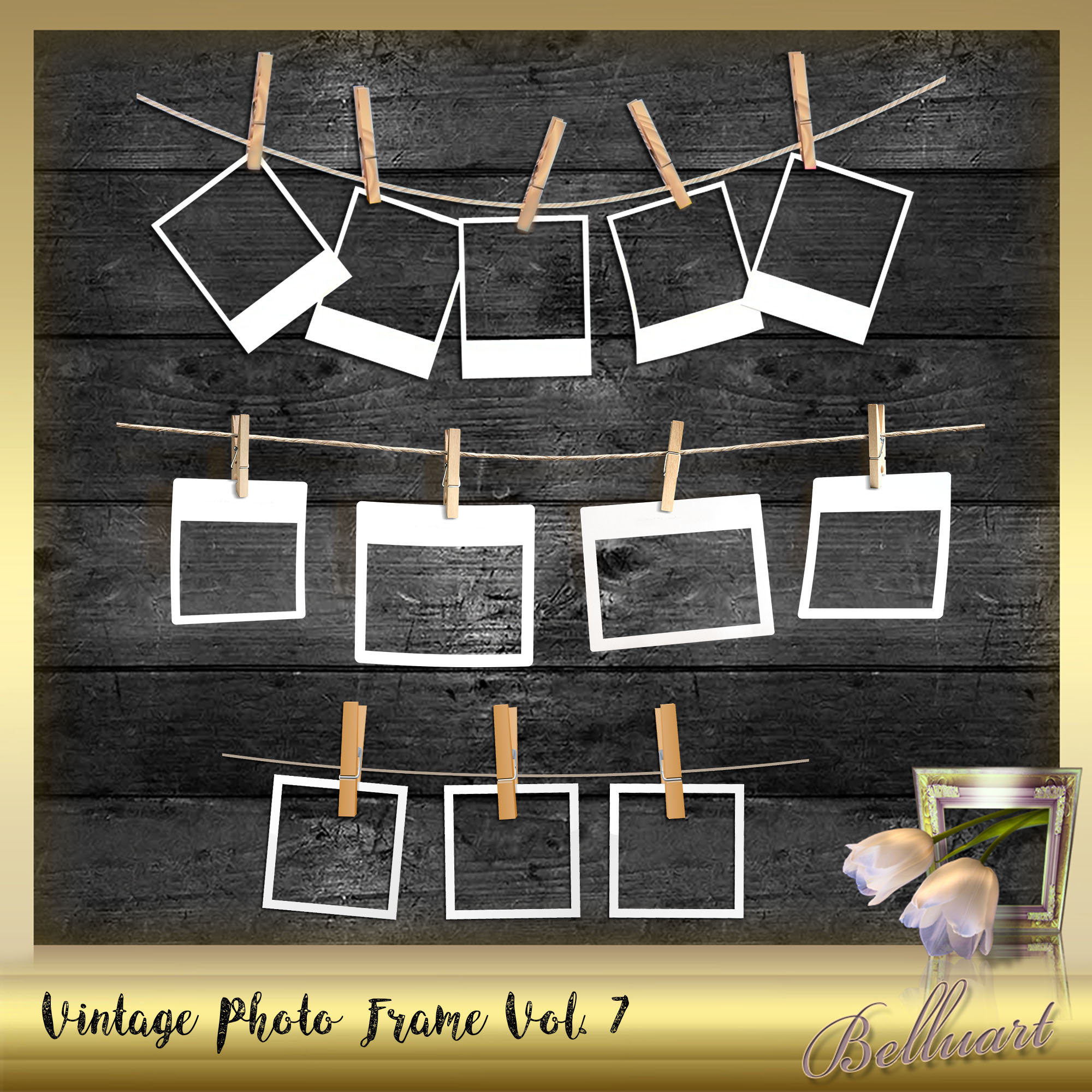 7 VINTAGE Photo Frames Vol. 7 Vintage Frame Etsy