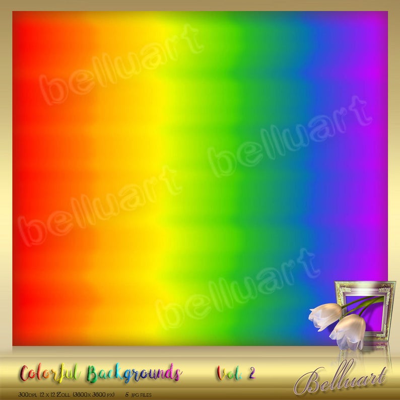 12 x 12 instant download Rainbow Digital Paper Ombre Colorful background Rainbow backdrop 5 Colorful digital Backgrounds Vol 2