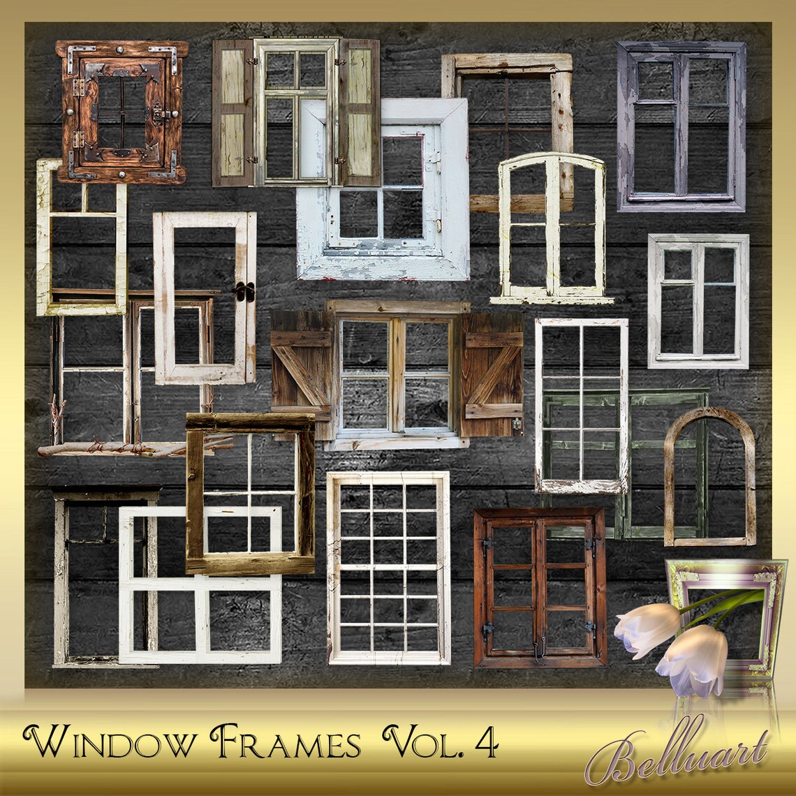 20 Digital Window Frames Vol. 4 Window Photo Frame Etsy