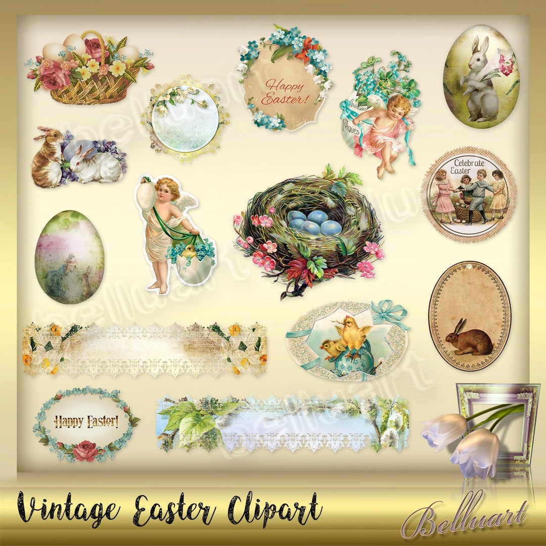 10 Vintage Easter Clipart Easter Clipart Nostalgie Clipart - Etsy