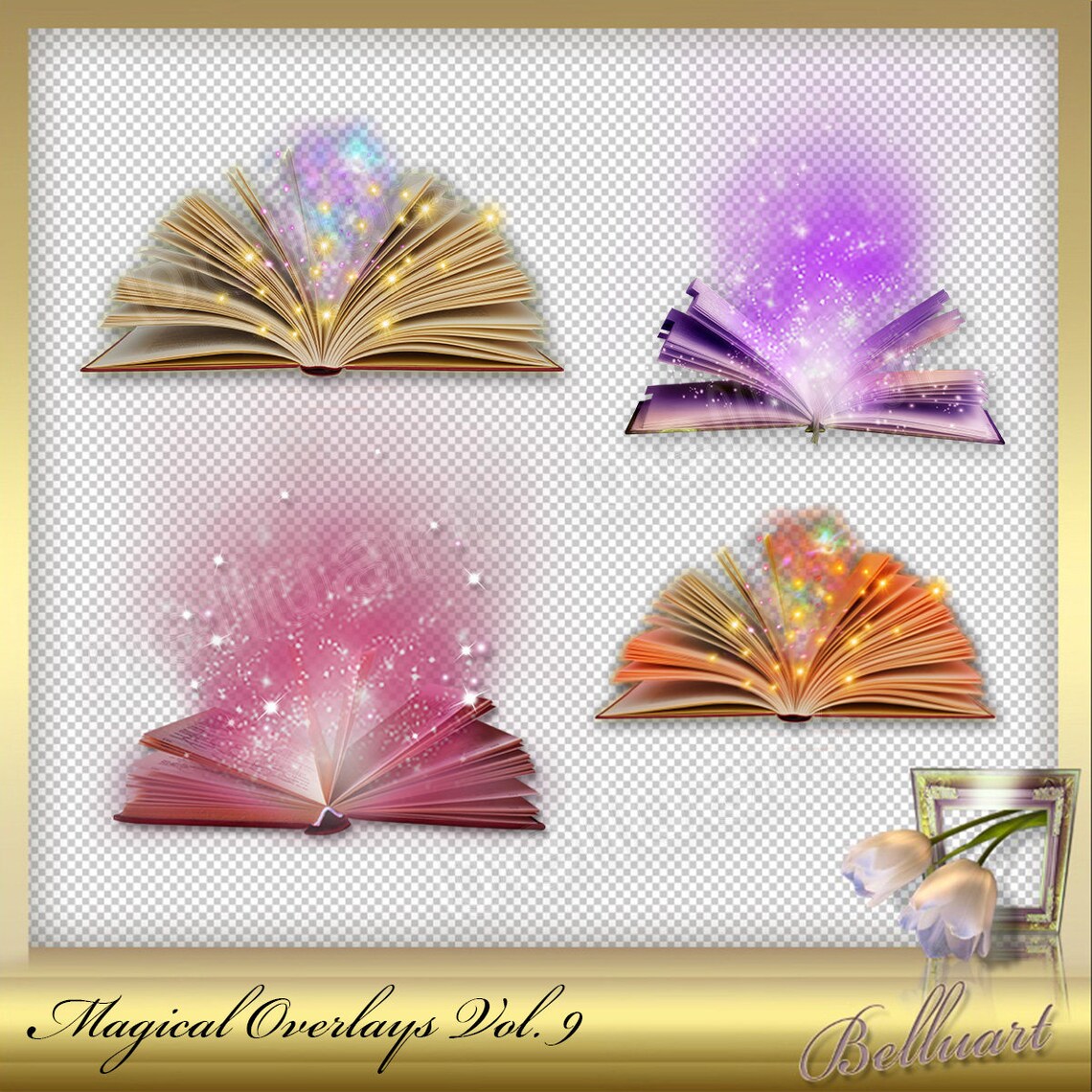 4 Magical Overlaysvol. 9 Magic Shine Book Overlays Magical - Etsy