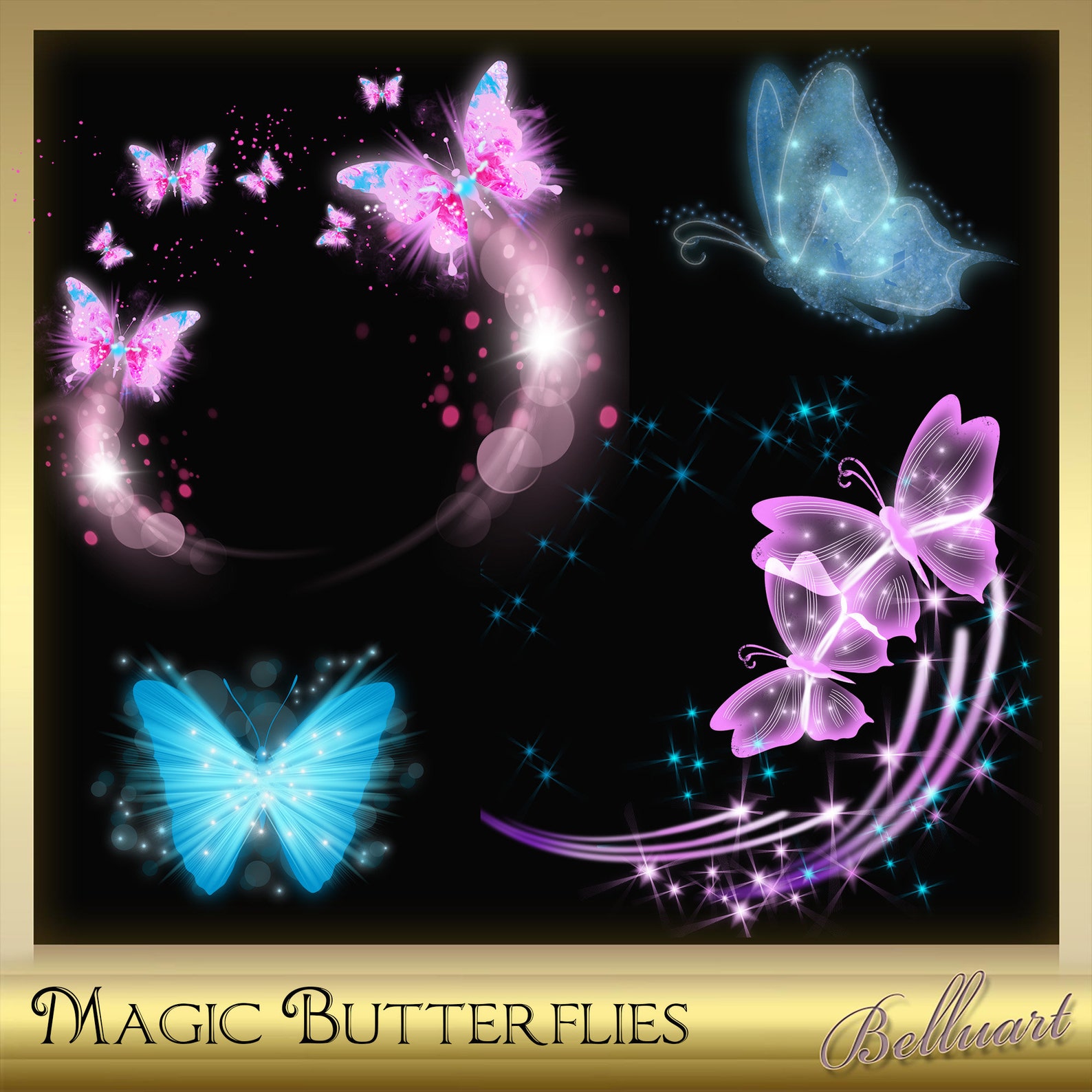 Magical Butterfly Overlays Magic Flying Butterfly Etsy Sweden