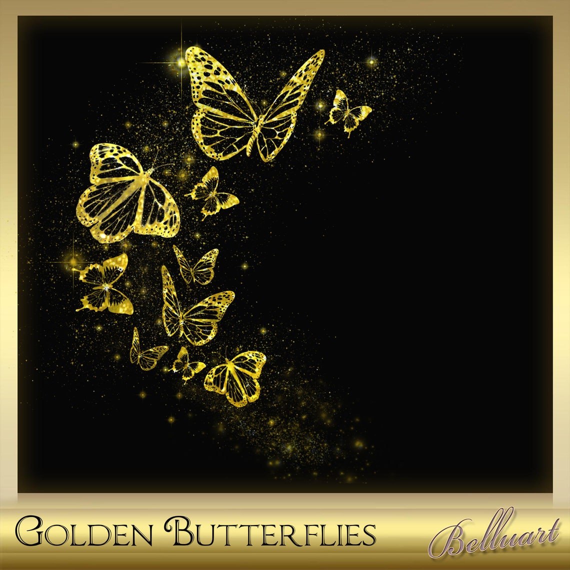Sparkling Gold Butterfly light effect butterfly gold Etsy