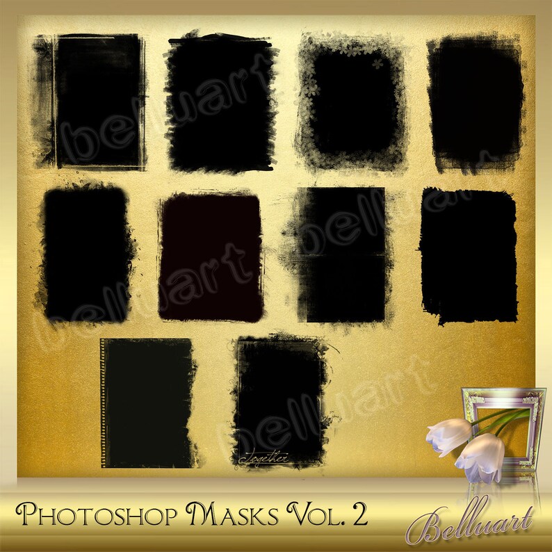 10 Masks Vol. 2 Clipping Masks Grunge Etsy