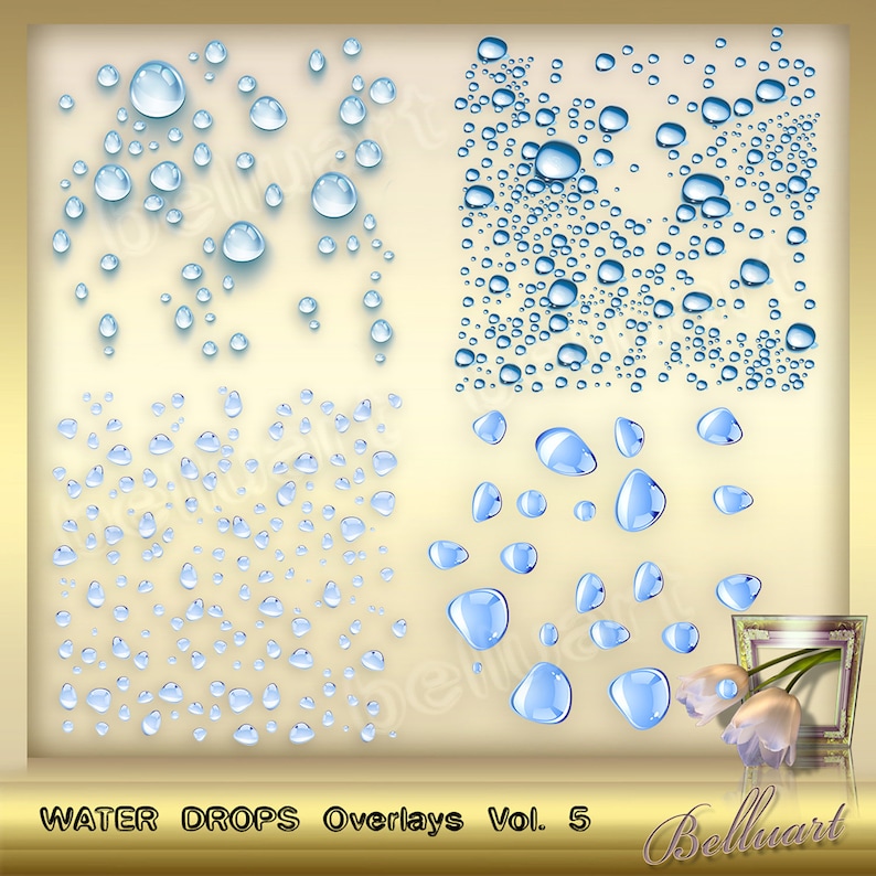 30 Water Drops Overlays Vol. 5 Raindrops overlays Foto Etsy
