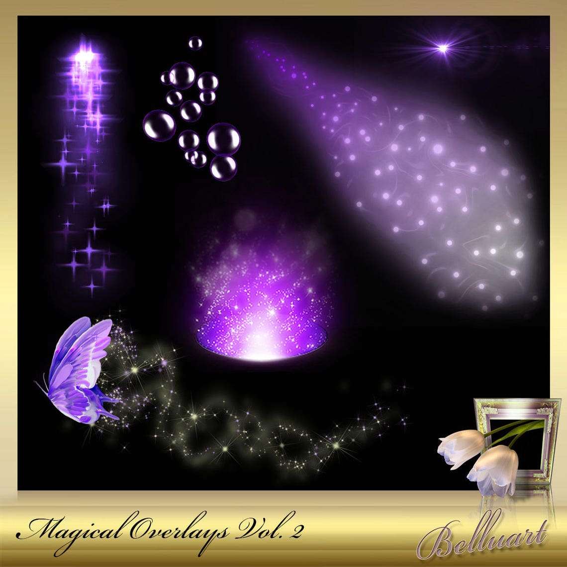 20 Magical Overlays Vol. 2 violett purple Overlays | Etsy