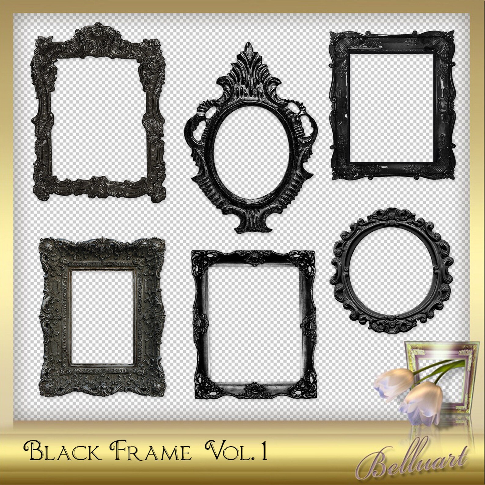 12 BLACK Frames Vol.1 Photo Frame Victorian Frame Etsy