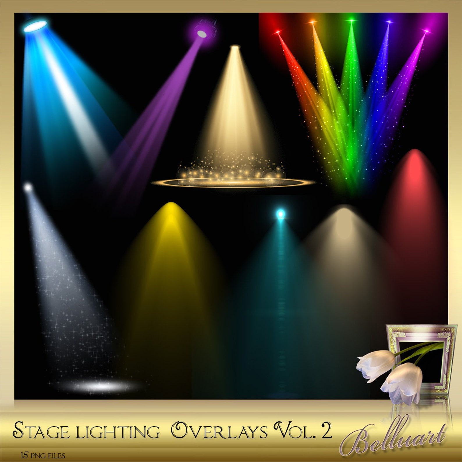 15 Stage Lighting Overlays Vol 2 Spotlight Overlays light Etsy