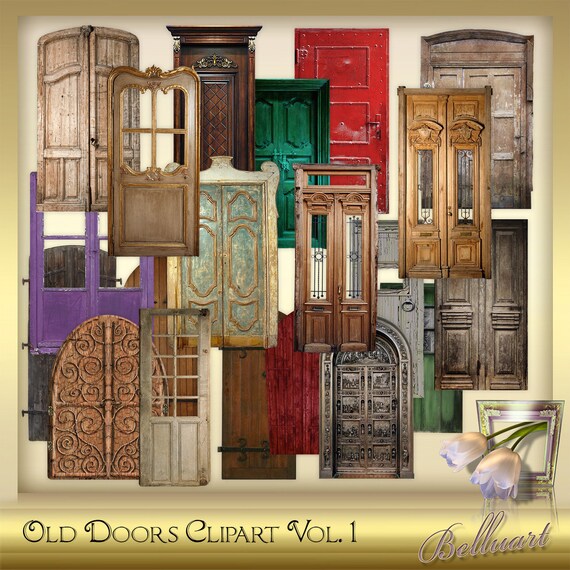 20 Old Doors Clipart Vol 1 Vintage Door Rustic Doors Rustic Door Antique Doors Instant Download