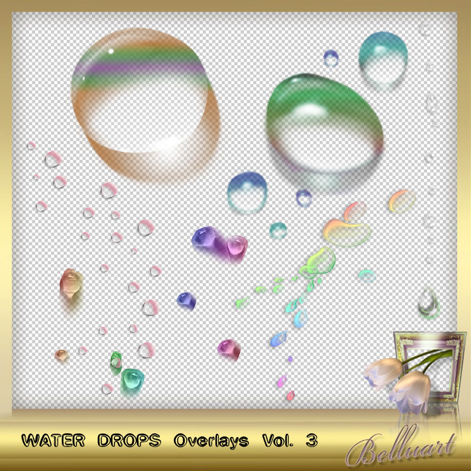 6 Water Drops Overlays Vol. 3 Raindrops Overlays Foto Etsy