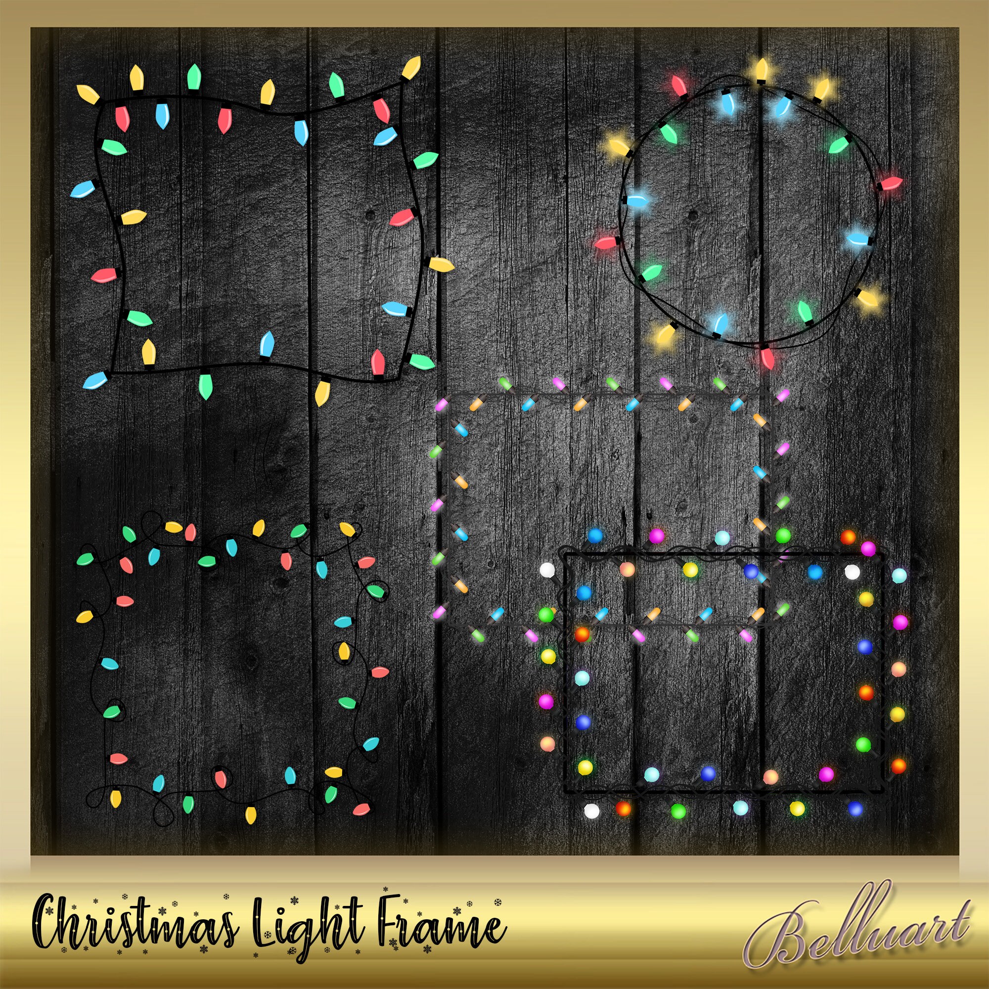 Christmas Light Frame Christmas Light Effect Christmas Etsy UK