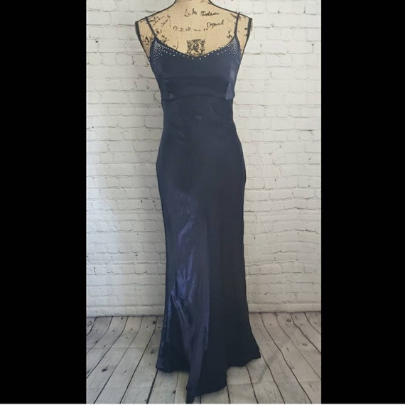 Jessica McClintock Gunne Sax Blue Dress Metallic