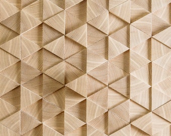 Wooden mosaic decoration - 3D wall panel - wooden tiles - 3d wooden tiles