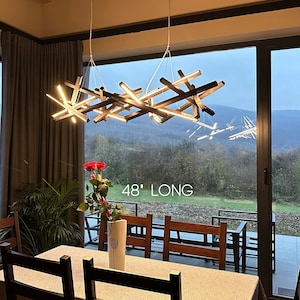Wooden Chandelier INFINITY S, industrial wooden light-designer lighting-modern lighting-luxury modern lights-wooden art, big size chandelier