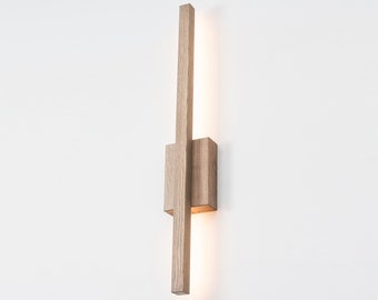 Tall Linear Wall Sconce - Modern Wooden Linear Wall Lamp – Minimalist Scandinavian Wood Light – Natural Oak – Wooden Wall Lights for Bedroom