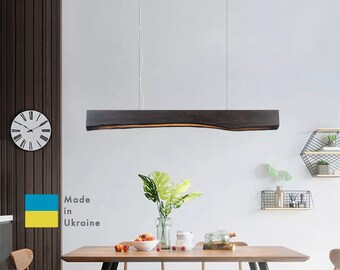 Wood linear chandelier-DRUID- wooden suspension lighting-modern lighting-wooden-modern-wooden art-modern deco-pendant-wooden