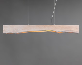 Long Wood linear chandelier 59" -DRUID 150cm- wooden suspension lighting-modern lighting-wooden modern art- sleek modern deco-pendant-wooden