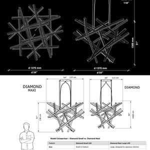 Eco-conscious packaging and size comparison for the large wooden chandelier. Secure shipping for oversized artisan lighting