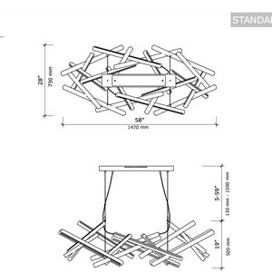 Handcrafted Wooden Chandelier, Solid Wood Dining Room Pendant Light, INFINITY-M Lamp Lightning, Natural Radiance Suspension Decoration image 9