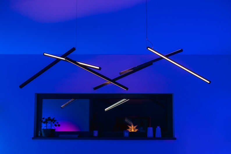Moderner abstrakter Holzkronleuchter Holzleuchte, LED-Pendelbeleuchtung, umweltfreundliches Dekor, moderne Esszimmer und Bürobeleuchtung Bild 3