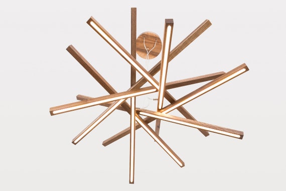 Sputnik wood chandelier outlet