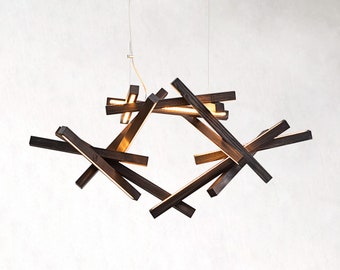 Wooden Chandelier-INTERSTELLAR-LED pendant-LED-Loft wooden light-Loft-designer lighting-modern lighting-wooden-modern-wooden art-modern deco