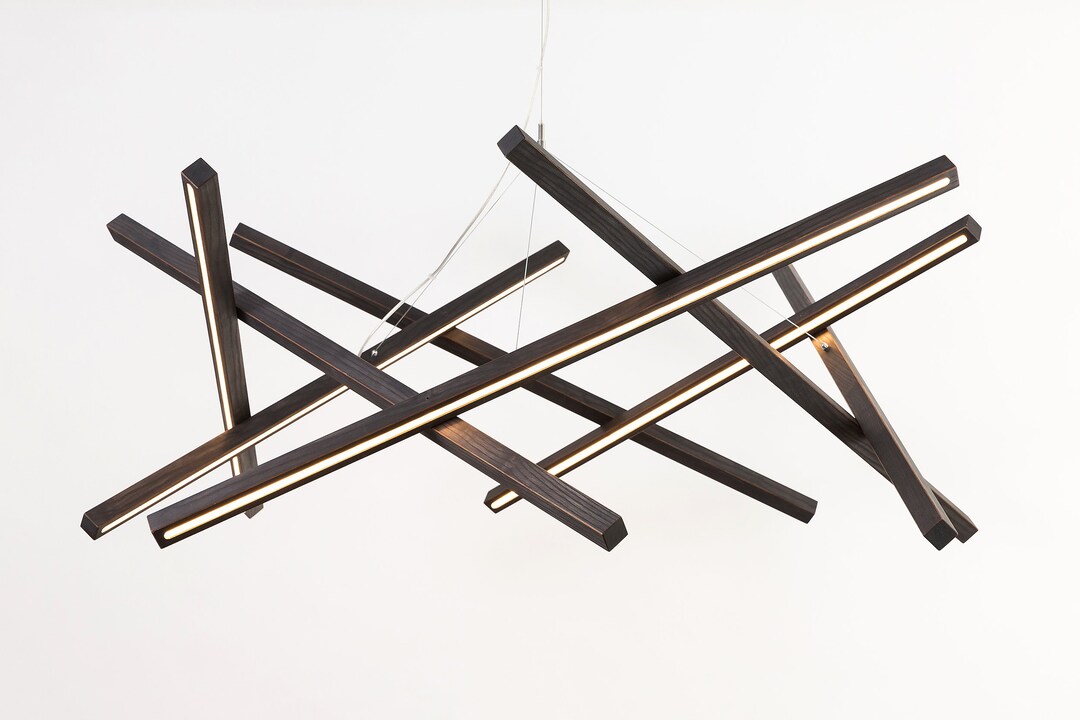 SIMPLICITY MAXI Wood Chandelier Big Wooden Industial Etsy