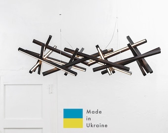 Wooden Chandelier-INFINITY-LED-industrial wooden light-designer lighting-modern lighting-luxury modern lights-wooden art-big size chandelier