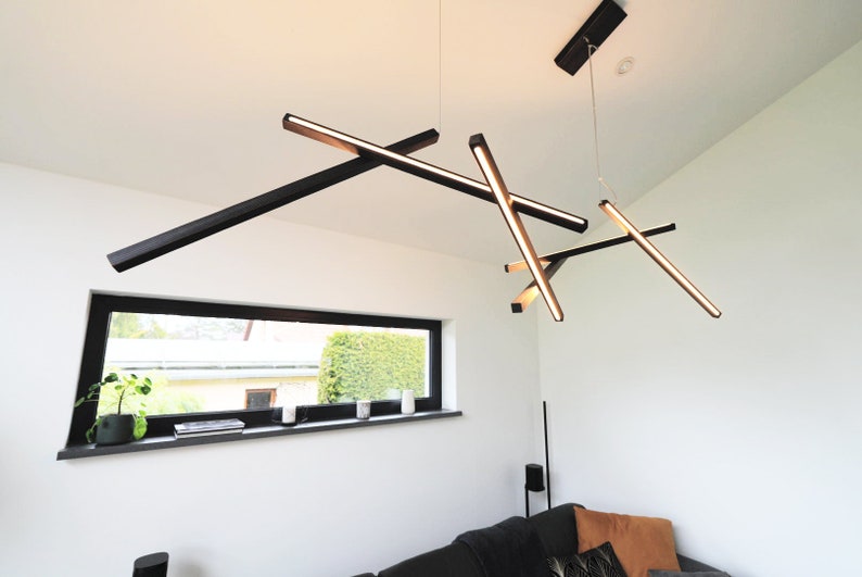 Moderner abstrakter Holzkronleuchter Holzleuchte, LED-Pendelbeleuchtung, umweltfreundliches Dekor, moderne Esszimmer und Bürobeleuchtung Bild 2