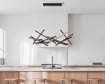 Infinity XS Wood Chandelier – Small Modern Pendant Light for Kitchen or Entryway