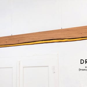 Oak Wood Rustic Light Fixture, Farmhouse Wooden Live Edge Chandelier For Dining Room, Unique Ceiling Light For Dining Table and Kitchen image 15