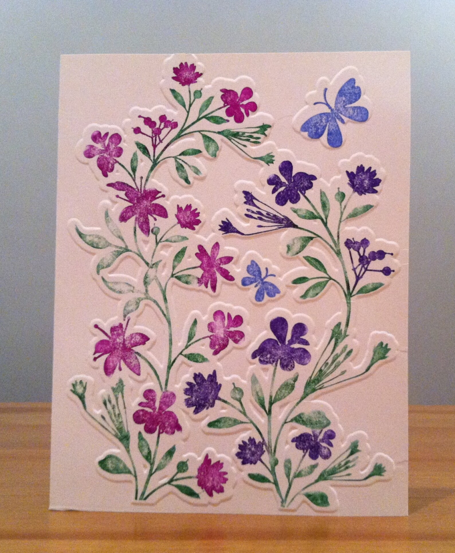 Hand Stamped Embossed Floral Handmade Greeting Cards Set of Etsy