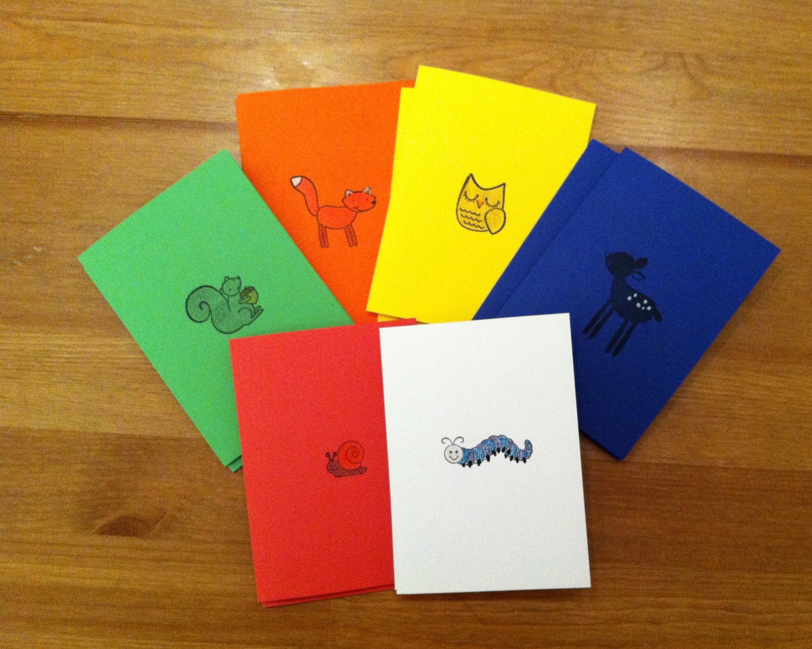 Set of 12 Notecards for Kids Bright Colors//cards for Etsy