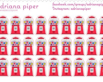 Gumball Machine Stickers for Erin Condren Life Planner, Plum Paper Planner, Filofax, Kikki K, Calendar Scrapbook FD-225