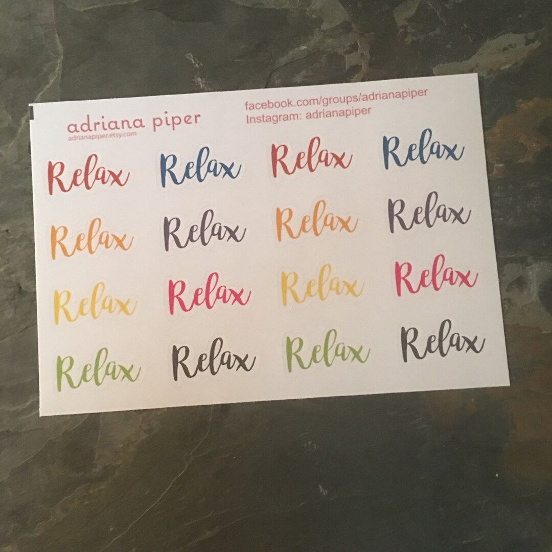 Relax Stickers for Erin Condren Life Planner, Plum Paper Planner ...